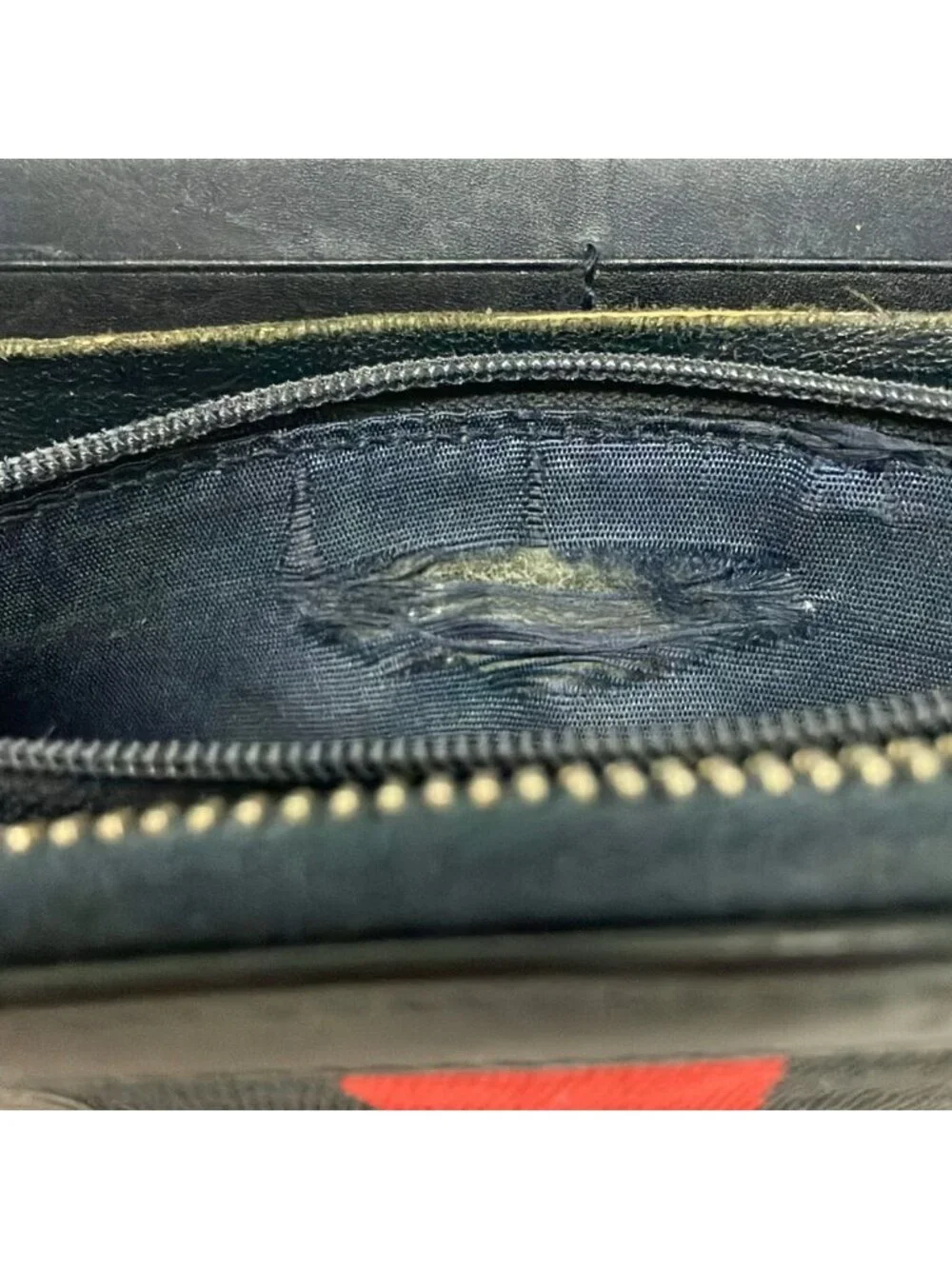 Gucci Wallet Black Red Zip Around Leather - Picture 11 of 11